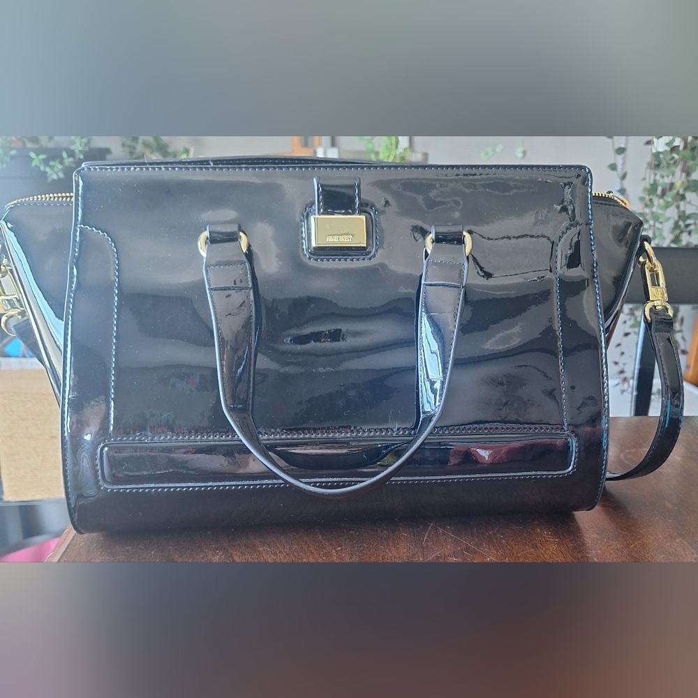 Nine West Patent Black Satchel
